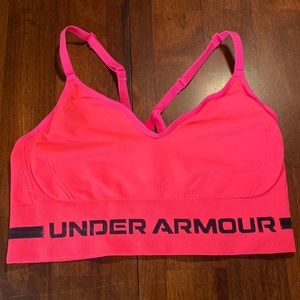 Pink under armour sports bra
